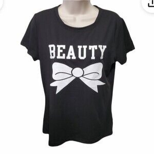 Black Beauty Bow T shirt Short Sleeves  Size M  Fancyqube *